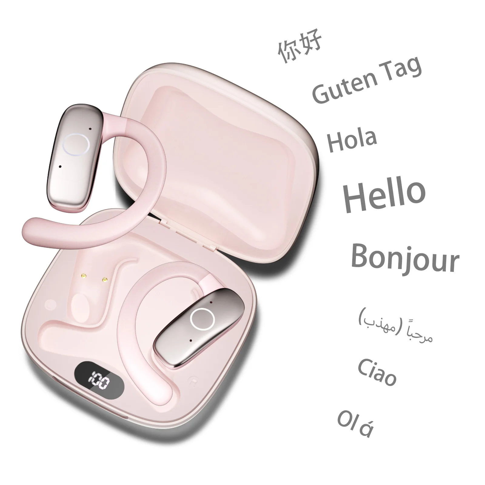 

Наушники с интеллектуальным переводом AI, спортивная беспроводная Bluetooth-гарнитура, 114 языков, наушники-переводчики в реальном времени, бесплатное пожизненное приложение