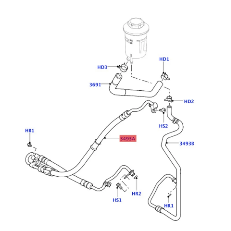 LR031837 LR016204 La nd Ro ve r Hose assembly - pump to steering gear