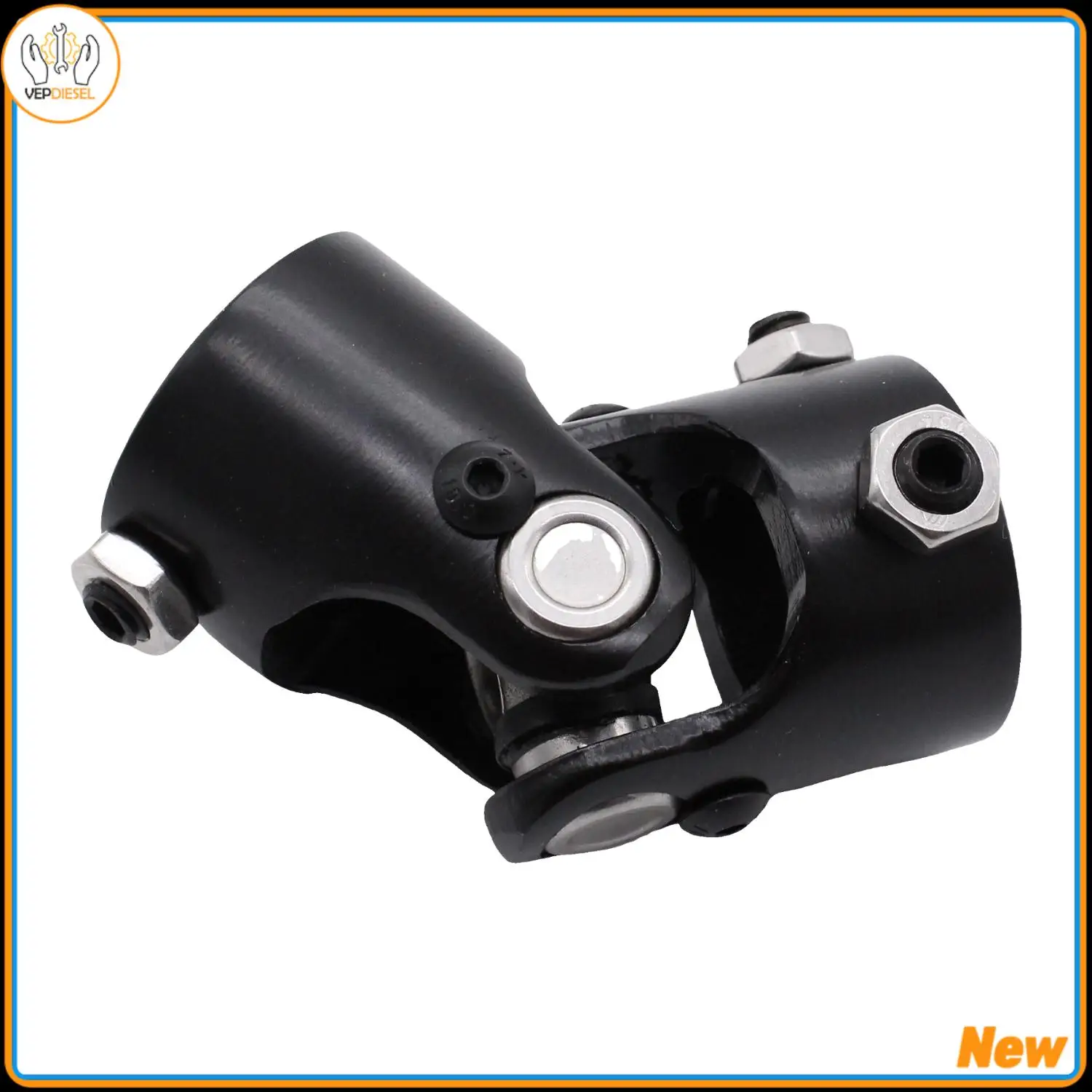 

1pc Universal Steering Shaft Coupler Black Steel 1" DD x 1" DD Double D U Joint For Car