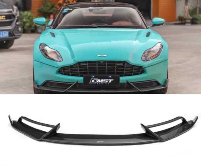 

For Aston Martin DB11 2016-2023 Real Dry Carbon Fiber Car Front Bumper Splitters Lip Spoiler Side Air Knife