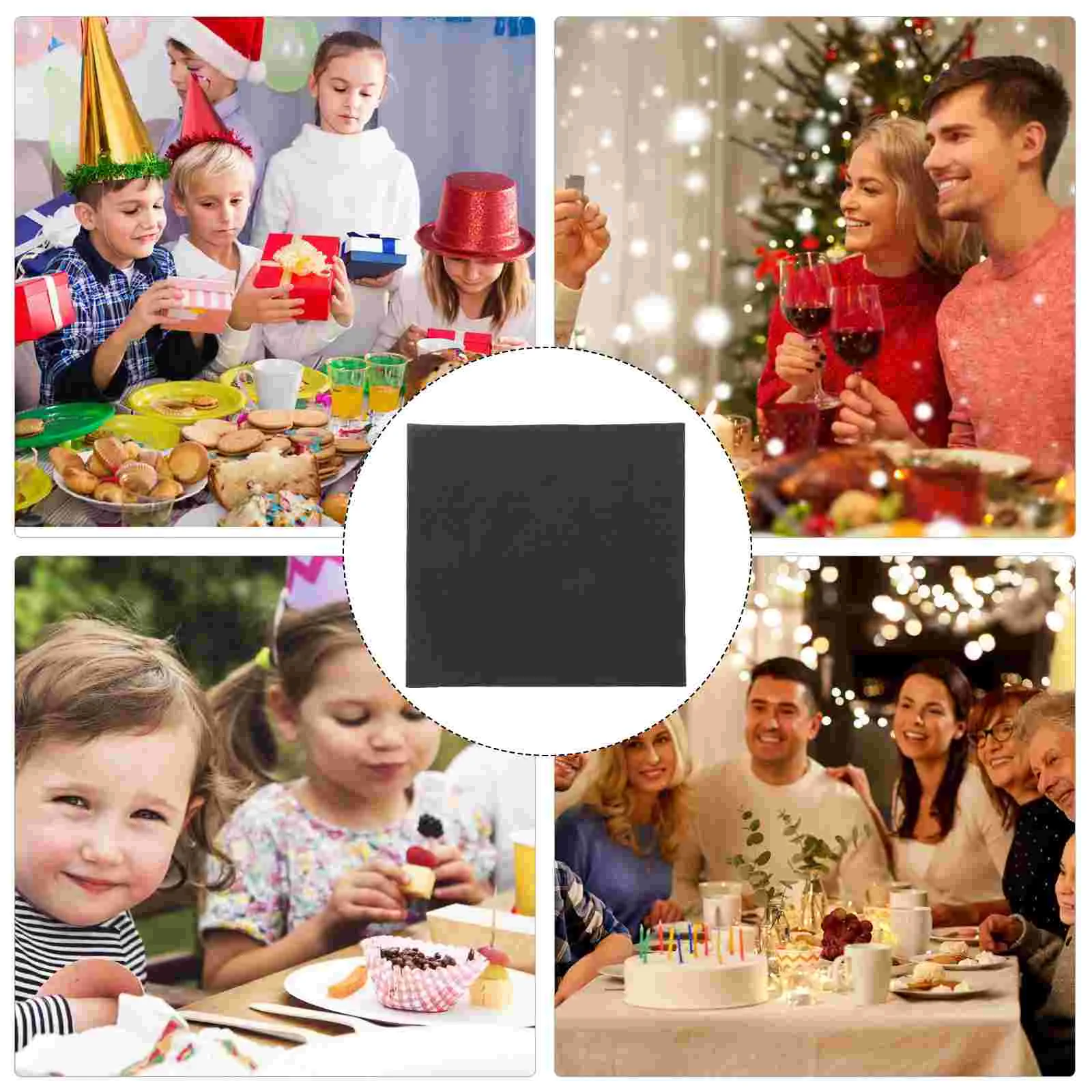 20 Sheets Birthday Decorations Lunch Napkin Cocktails Napkins Wedding Paper Favors Black