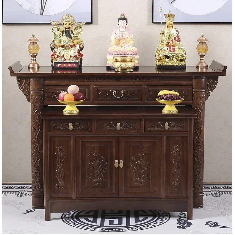 

Solid wood altar, incense burner table, altar cabinet, home furnishings, Buddha table, Buddha hall, Bodhisattva altar table