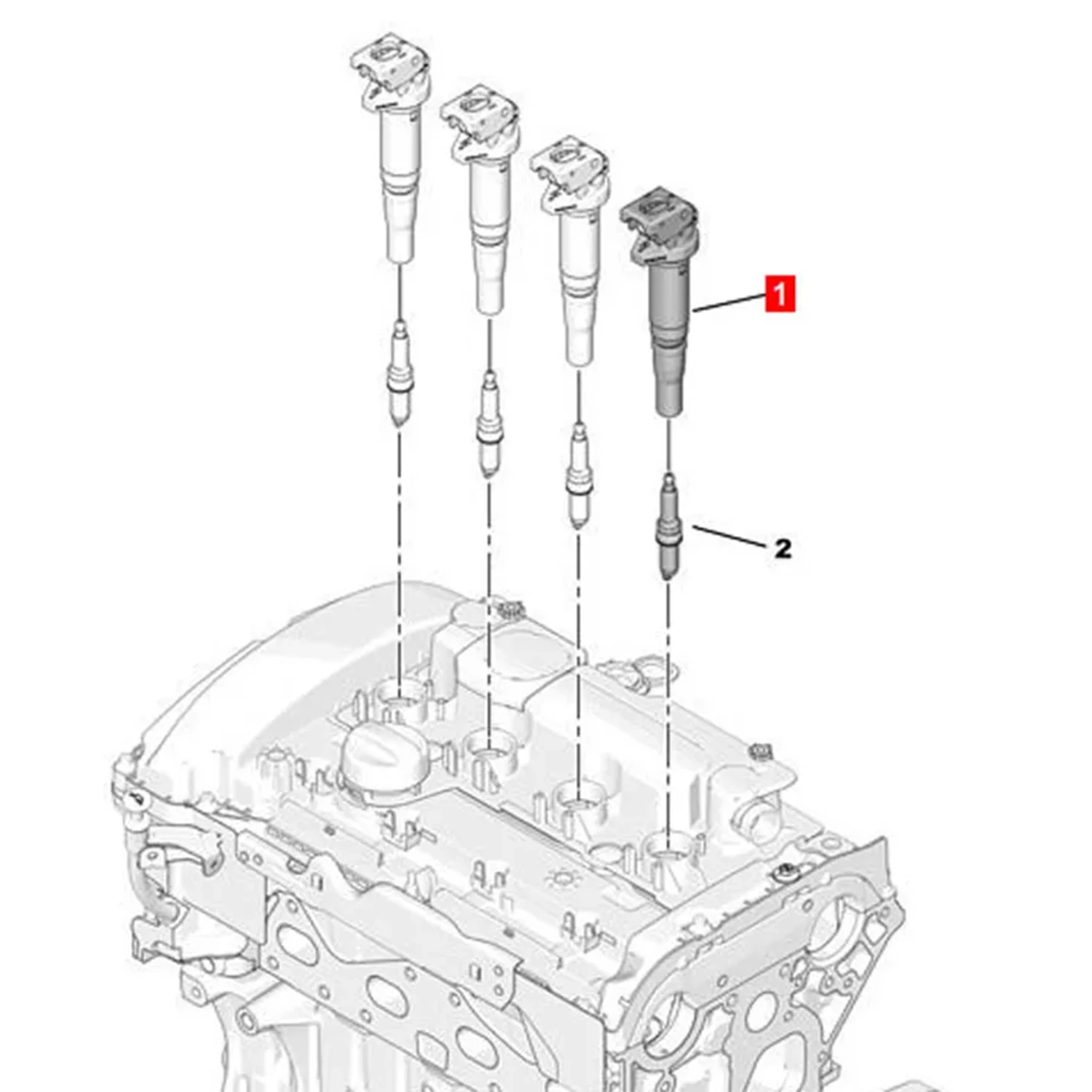 4PC V757164380 Parts Suitable For Citroen C4 DS3 5 3008 308 RCZ 408 508 5008 Engine Ignition Coil 597091 597064