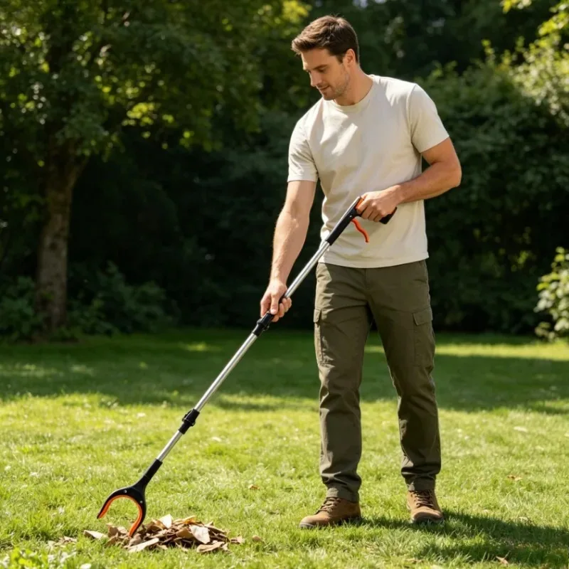 Magnetic Foldable Grabber Reacher Tool, 360° Rotating Litter Picker with Long Handle for Elderly & Disabled