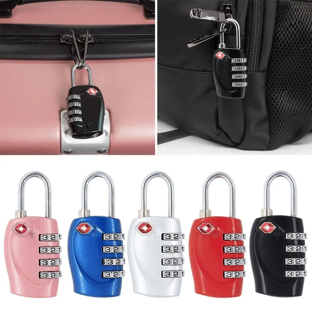 Anti-Theft Cable Luggage Lock Portable TSA Customs Lock Customs Code Lock Padlock with Steel Cable Smart Combination Lock