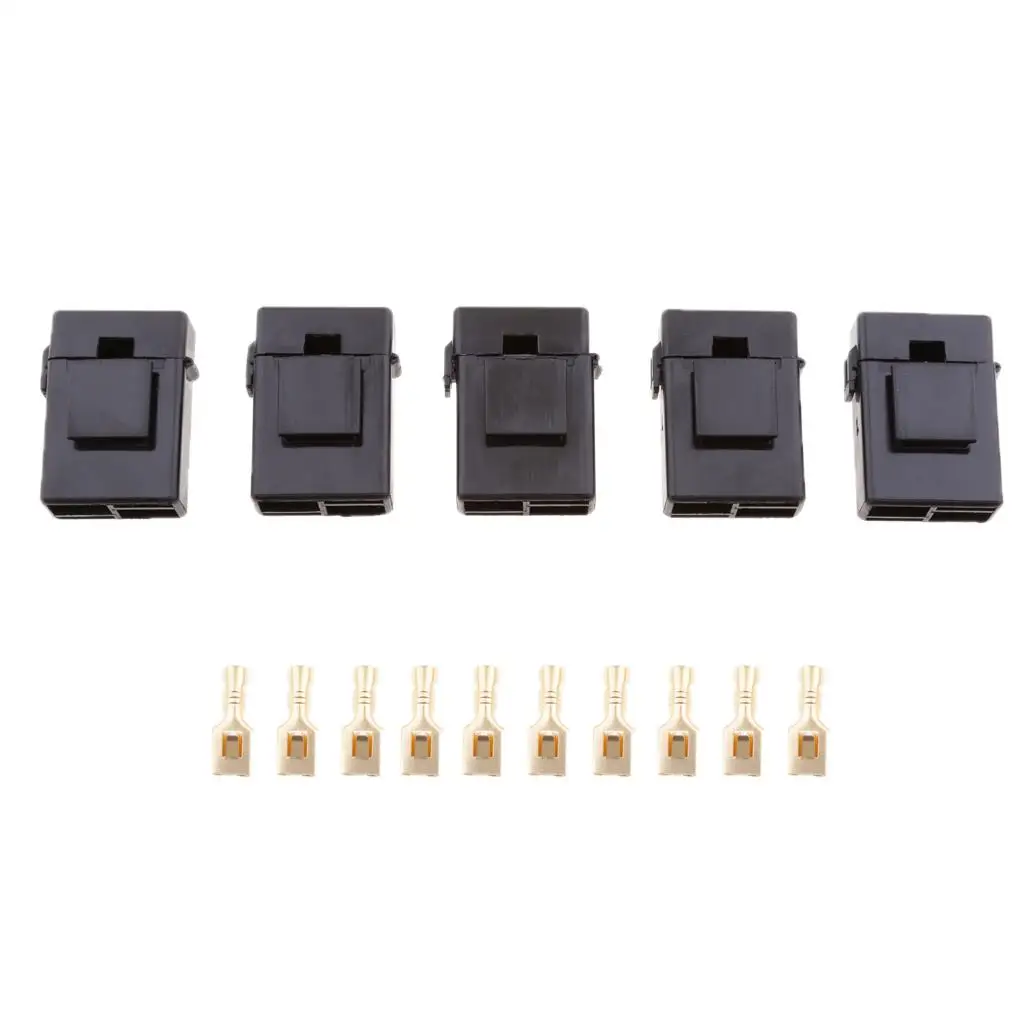 5pcs Car RV Boat ATO/ Blade Fuse Holder Block Black Housing Kit