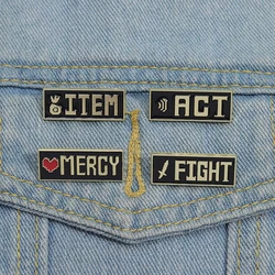 Mercy Badge Undertale Game Enamel Pin Creativity Cartoon Decorative Brooches Collar Lapel Badge Fashion Jewelry Accessories Gift