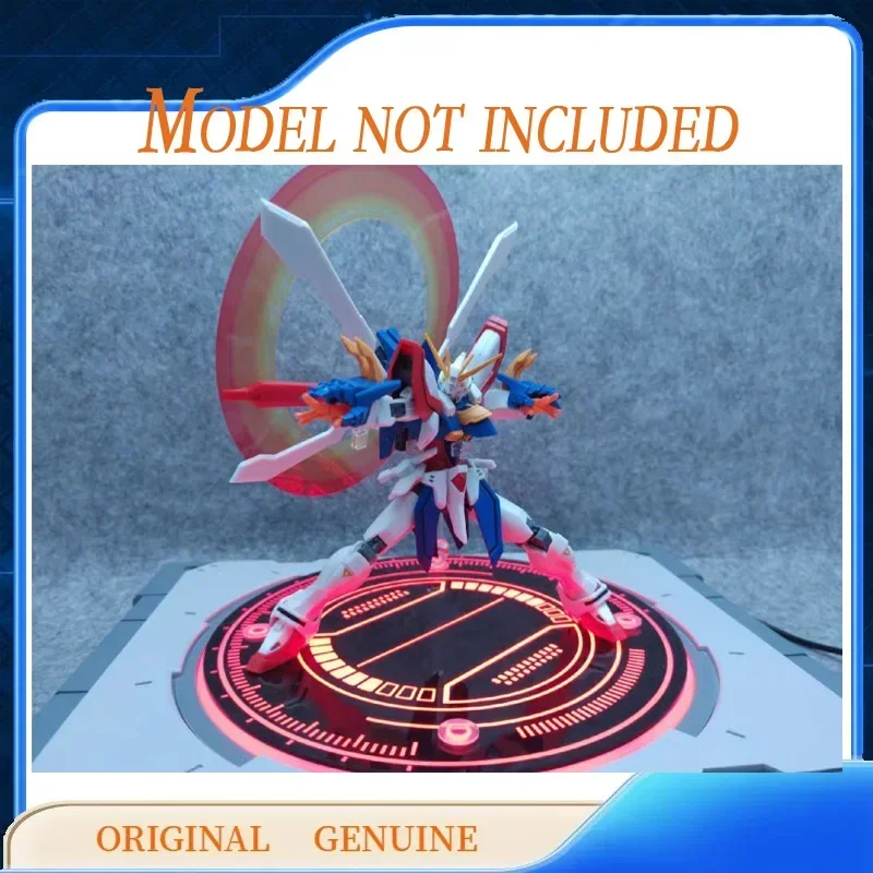 Grande Modelo Cabeça LED Brilhante Rotativo Display Stand, Modelo Gundam, Figuras de Ação Anime, Original Genuíno Presente Infantil Ornamentos