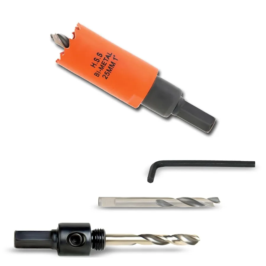 1 inch Hole Saw with Arbor for Cutting Metal Wood and Plastic 25mm BiMetal Hole Cutter for Various DIY Projects with Smooth and
