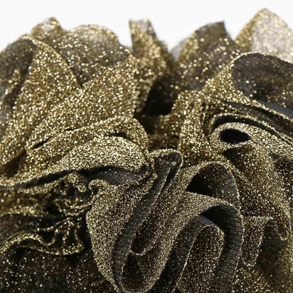 Brand New Headwear Oversize Scrunchies Fabric Art Elastic Elastic Rubber Bands Golden Velvet Glitter Ponytail Hair Rope Hair - view 6