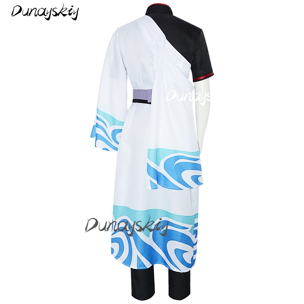 أزياء أنيمي جينتاما التأثيرية ساكاتا جينتوكي كيمونو كوسبلاي الرسوم المتحركة اليابانية يناسب الهالوين زي مخصص للرجال