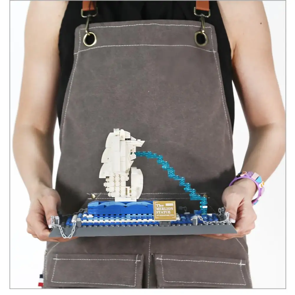 Ensemble de blocs de construction des icônes du monde : maison de l'opéra de Sydney et Merlion, kit de modèle d'architecture détaillée, cadeau pour les collectionneurs adultes