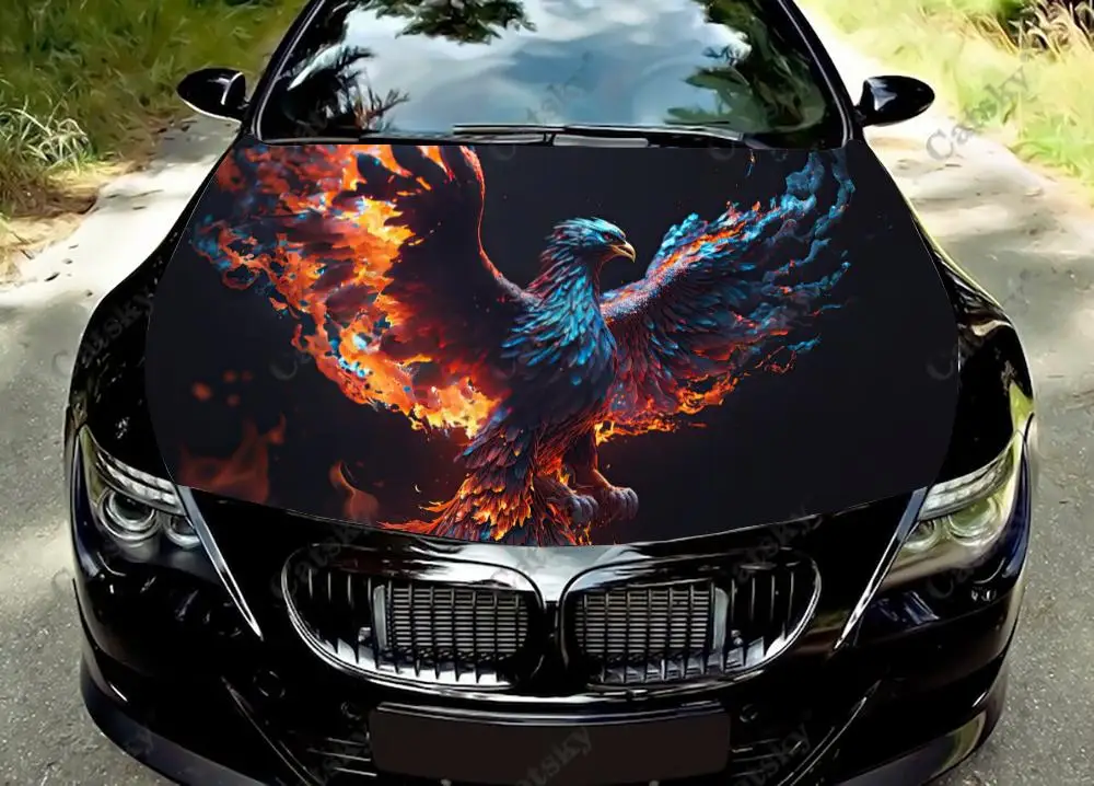 Phoenix animal Car Decal Hood Vinyl Sticker Wrap Decorative Film Hood Decal Car Accessories Sticker