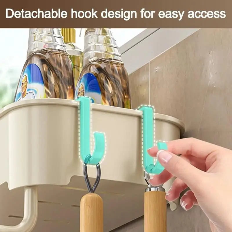 Wall Mounted Drain Rack Sponge Holder Cleaning Tools Storage Rack Kitchen Sink Organizer Rack Shelf Storage Rack