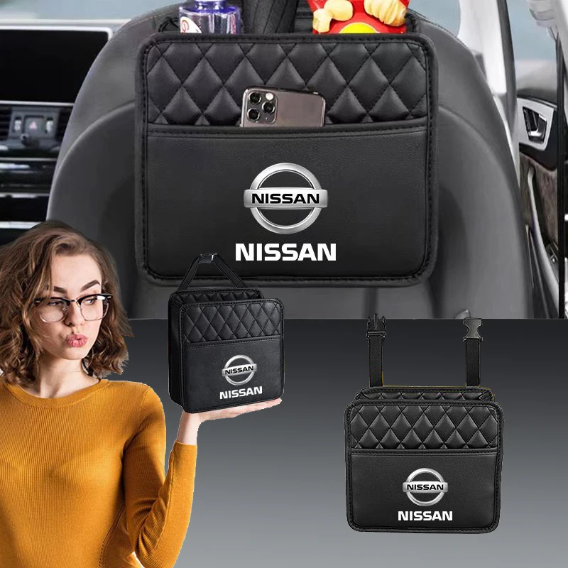 Car Seat Back Organizer Multi-Pocket Snack Mobile Phone Storage Bag For Nissan Nismo Qashqai j11 j10 Juke X Trail t32 Tiida Leaf