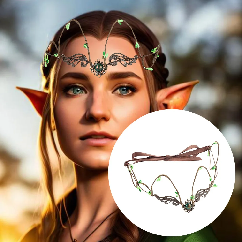 إكسسوارات الشعر تصميم الكرمة Elven Crown إكسسوار الزفاف موضوع الساحرة خوذة فستان إكسسوار نمط الزفاف الجنية Diadema