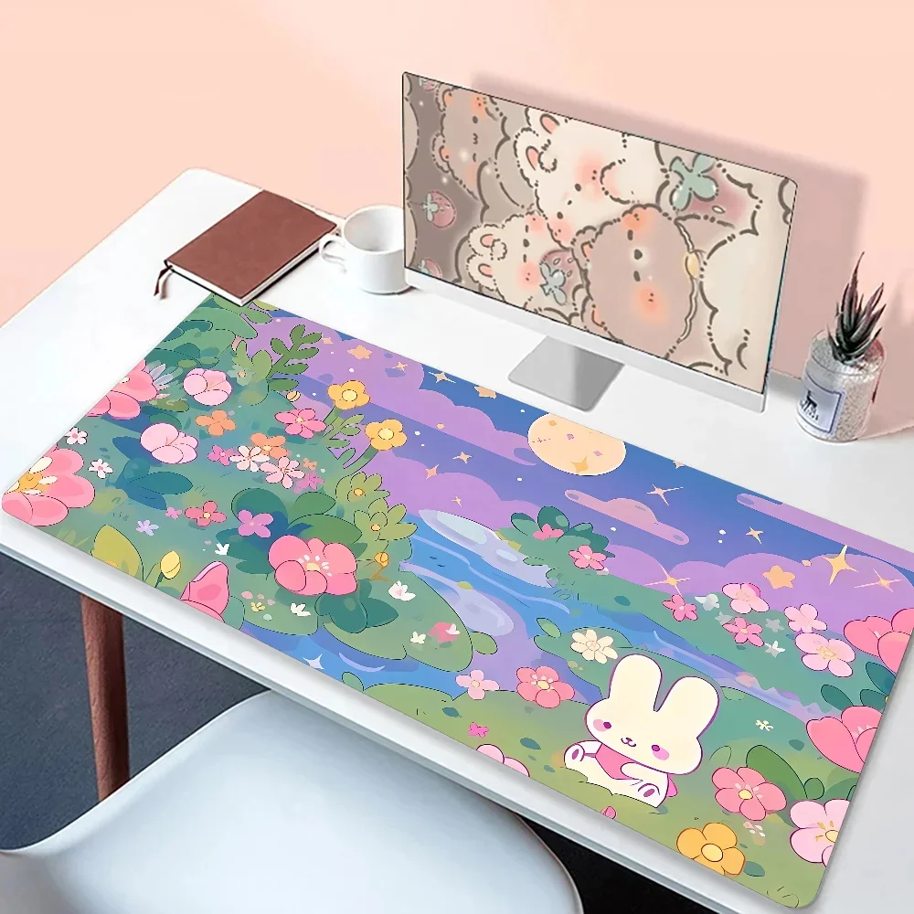 900x400mm Locking Edge Size For Gameing World Of Tanks CS GO Zelda Kawaii Rabbit PInk Anime Mousepad Hot Large Gaming Mouse Pads