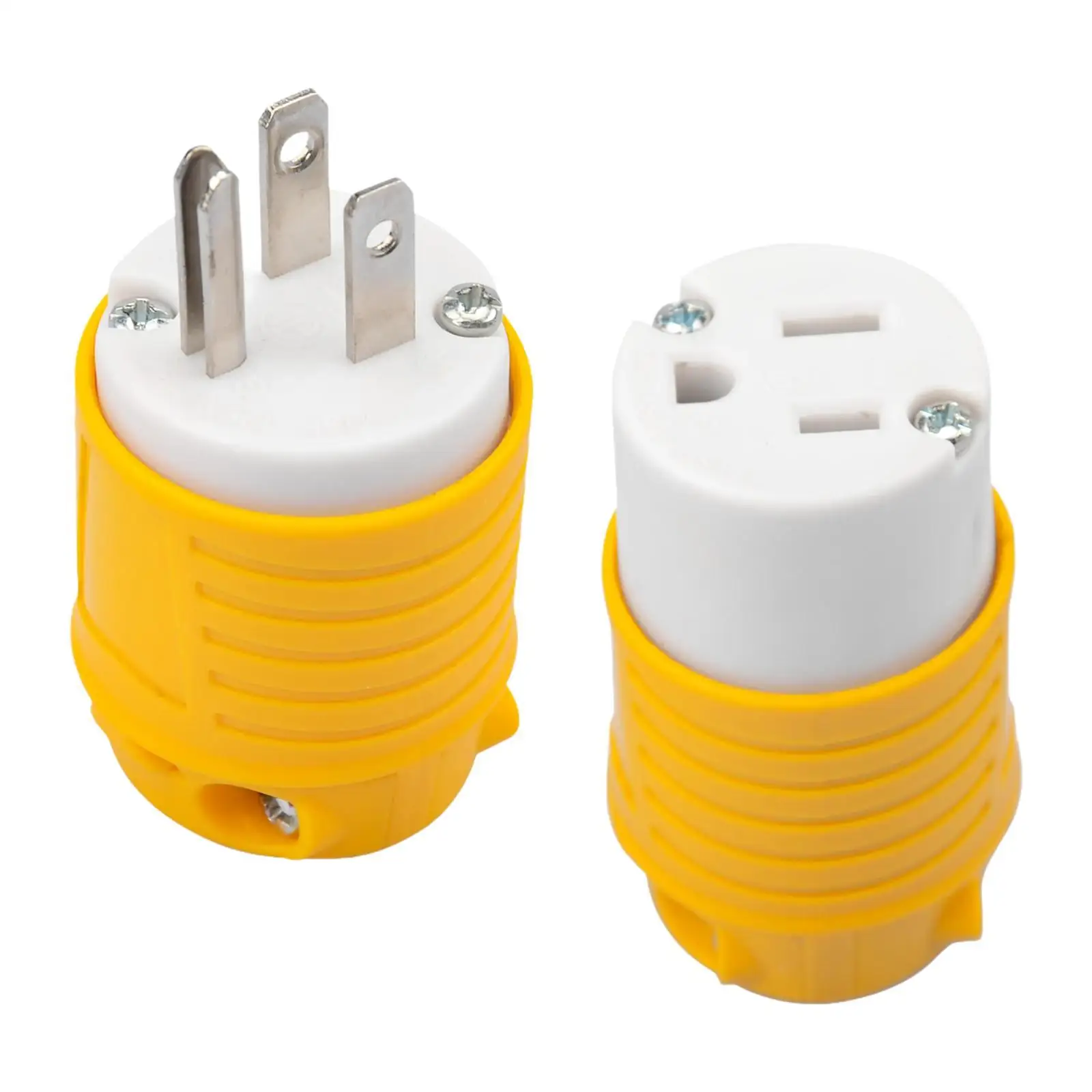 Extension Cord Ends Set 1875W Accessories 125 Voltages Sturdy High Performance 5 Amp Male and Female Heavy Duty for Home Indoor