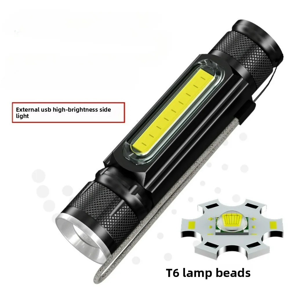 Super Bright Zoomable Mini Flashlight, USB Rechargeable Waterproof Emergency Torch for Home Outdoor Camping Use