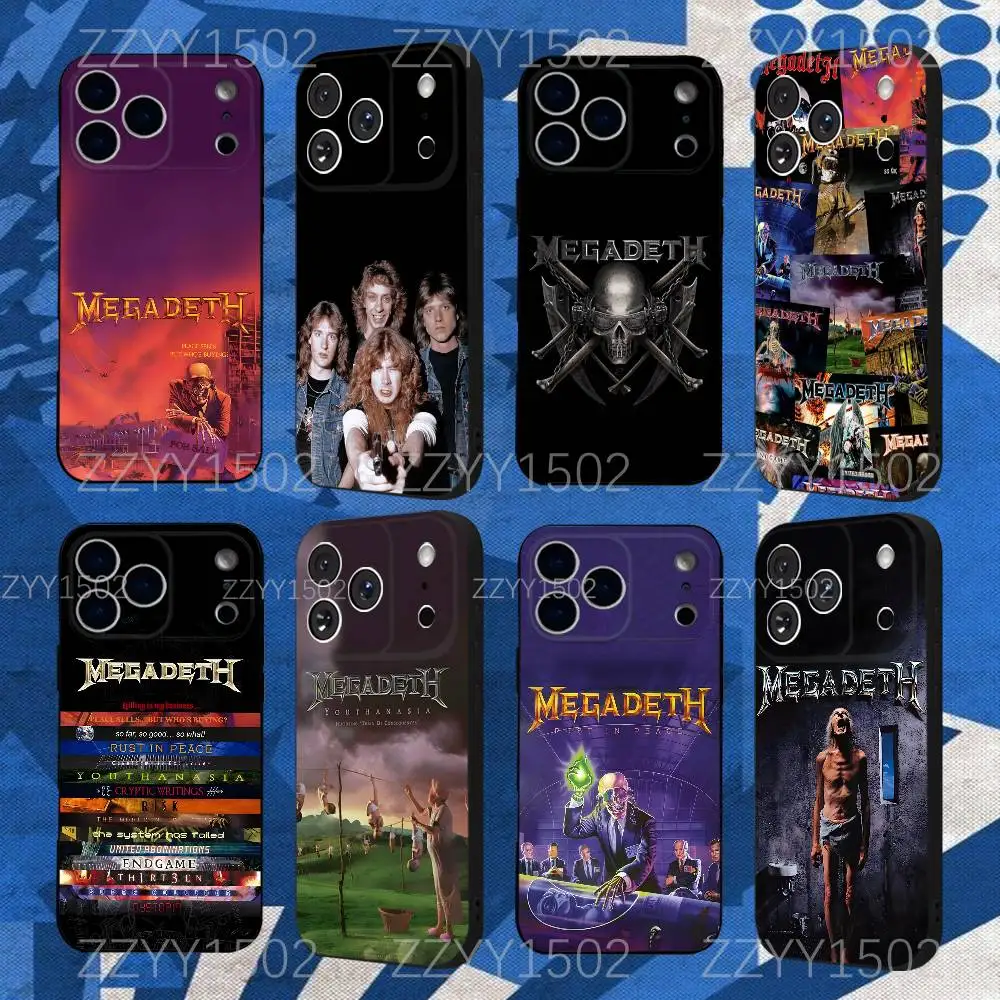 

Rock M-MegadethS Music Phone Case For iPhone 17,16,15,14,13,12,Pro,Max,Plus,E,SE4,Air,Mini Black Funda Shell