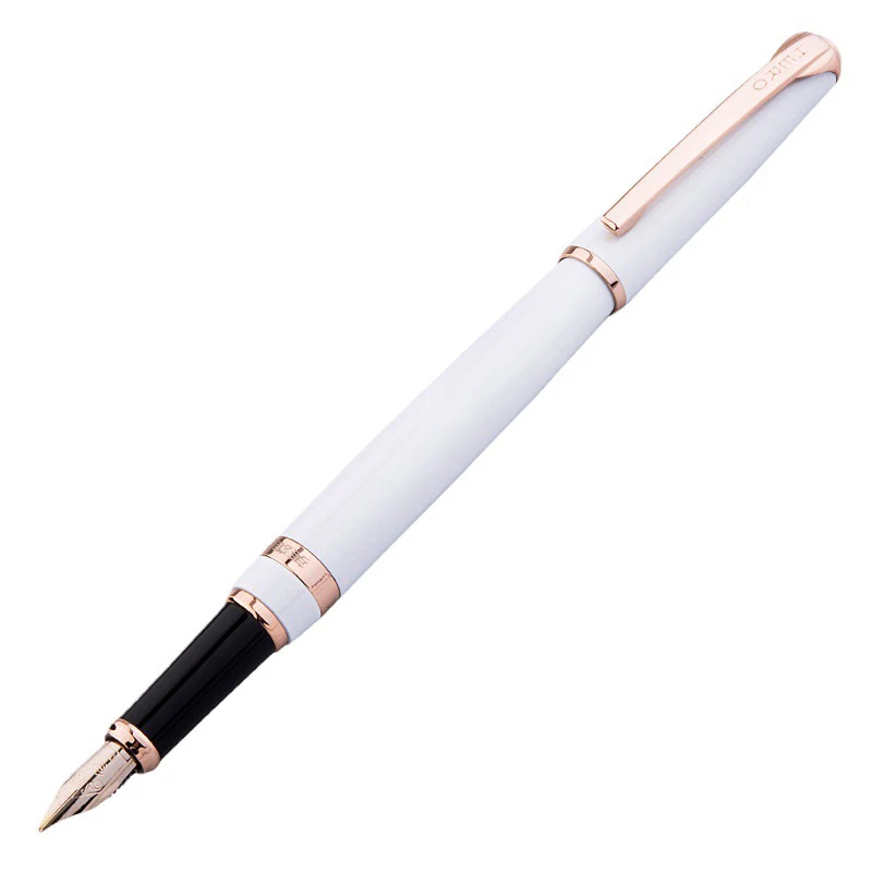 

Hero H701 10K Gold Nib White Ladies Fountain Pen Fine Nib 0.5mm Multicolor For Choice Authentic Fashion Writing Gift Pen