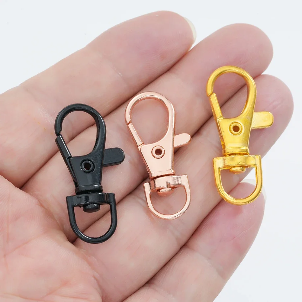 5pcs Swivel Lobster Clasp Hooks Split Key Ring Connector Carabiner for DIY Keychain Jewelry Making Findings Accessories