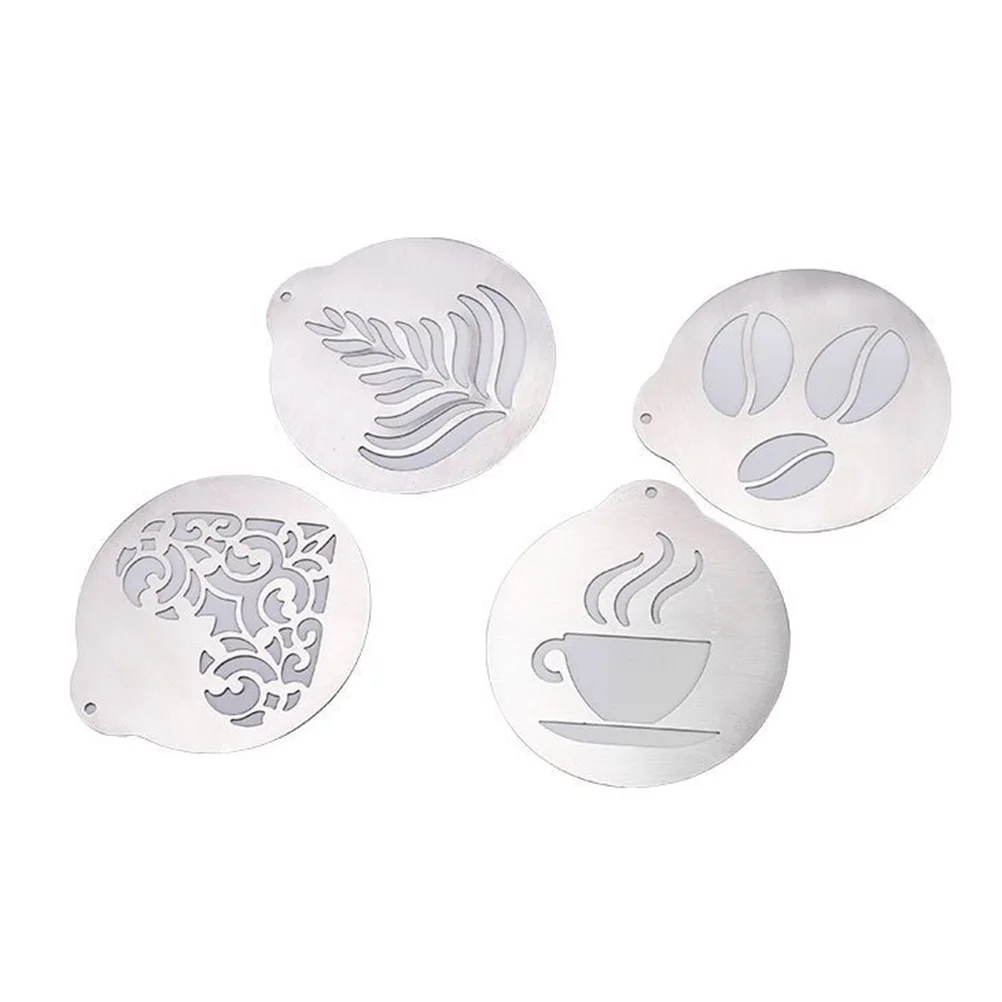 

5 Pcs Coffee Stencils 8 5cm Cappuccino Art Templates Stainless Steel Cake Decorating Tools Latte Mold Easy Clean Fun