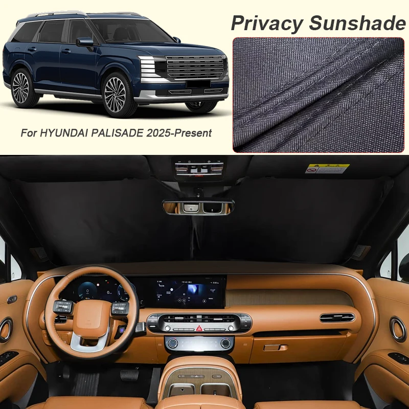 

Car Black Window Privacy Sunshade For HYUNDAI PALISADE 2025-2026 Auto Anti-UV Heat Insulation Protect Cover Interior Accessory
