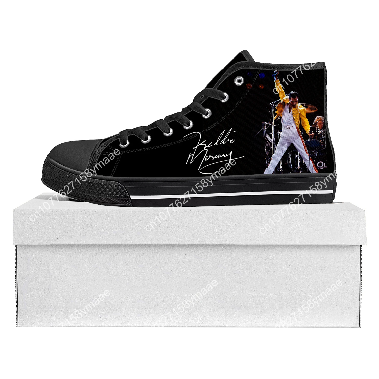 Freddie Mercury High Top High Quality Sneakers Mens Womens Teenager Canvas Sneaker Casual Custom Made Shoes Customize DIY Shoe