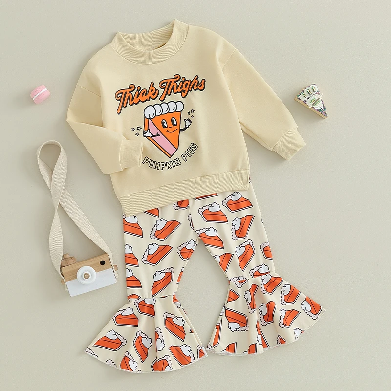 

Adorable Baby Girls 2 Piece Outfits Thanksgiving Turkey Print Long Sleeve Hoodie and Leggings Set Stylish Clothes for Fall