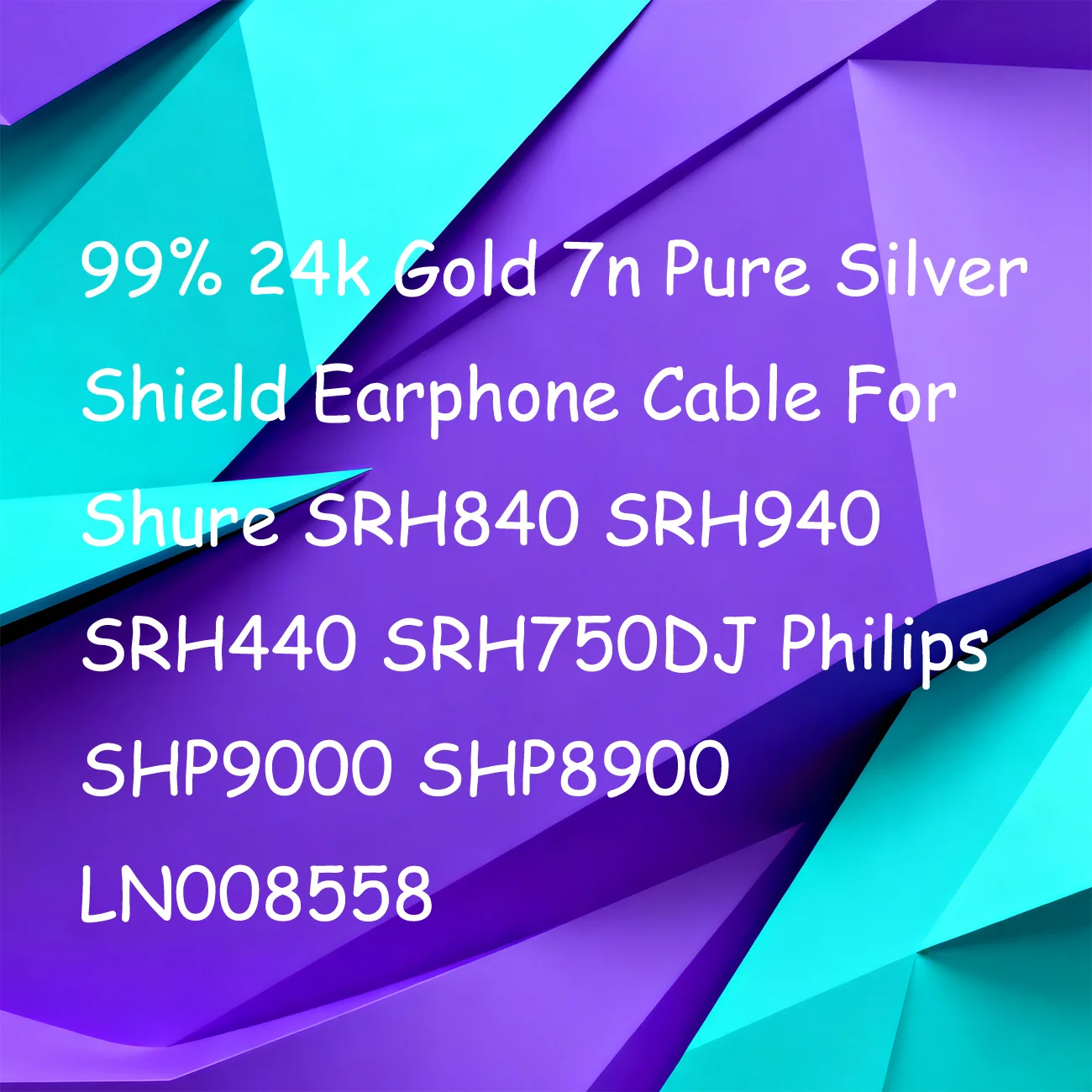 99% 24k Gold 7n Pure Silver Shield Earphone Cable For Shure SRH840 SRH940 SRH440 SRH750DJ Philips SHP9000 SHP8900 LN008558