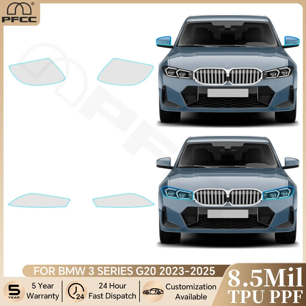 

Для BMW 3 серии G20 2023-2025 автомобильные фары заднего вида ТПУ защитная пленка для краски предварительно вырезанный PPF прозрачный бюстгальтер комплект устойчивый к царапинам