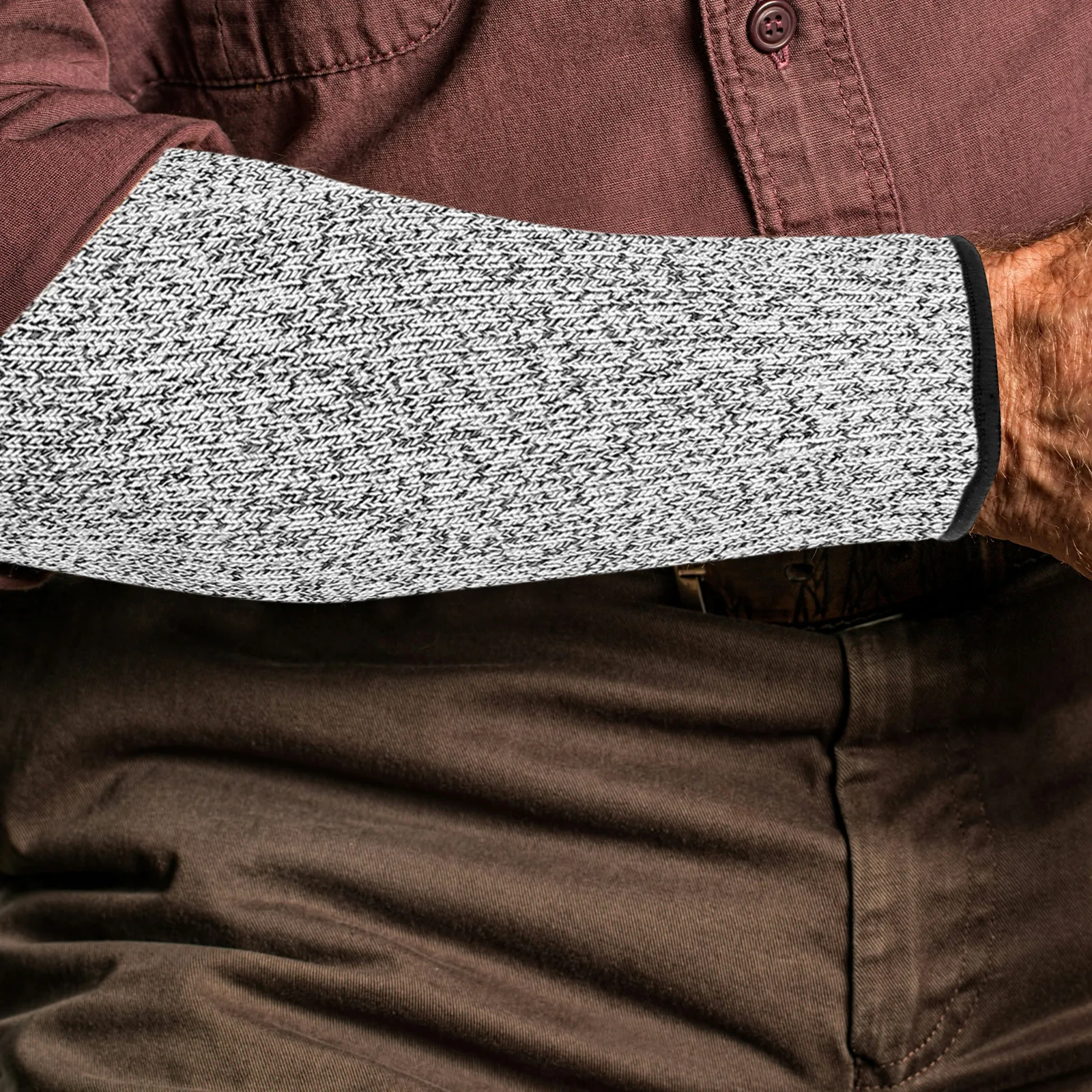 1 Pair Anti-Cut Arm Sleeves Cut Resistant Forearm Protection Lightweight Breathable For Glass Factory Furniture Garden Use