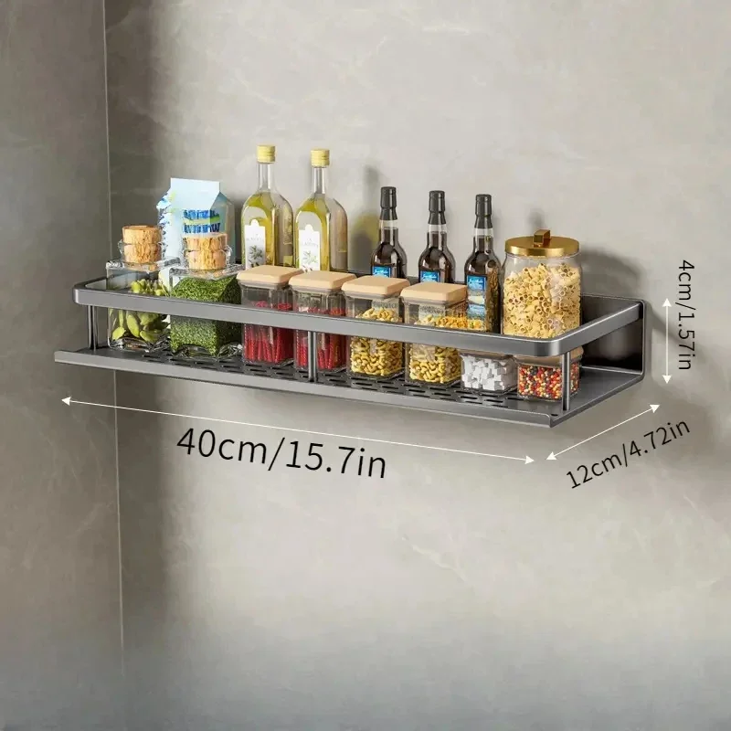 Estante de almacenamiento de artículos de cocina multifuncional, estante de almacenamiento de especias montado en la pared, utensilio de cocina,