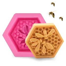 3D Bee Honeycomb Fondant Bakeware Molds Silicone Handmade Soap Molds Cake Decorating Tool Chocolate Pastry Dessert Muffin Mold D