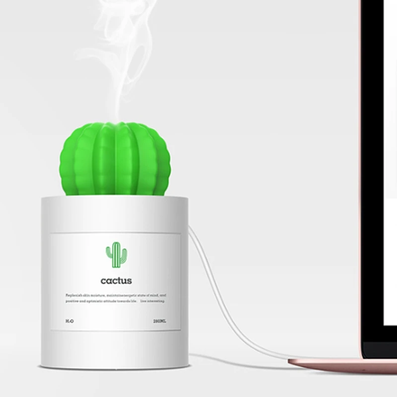 مرطب هواء توقيت الصبار USB ، ناشر علاج بالروائح ، صانع ضباب ، مبيد روما صغير ، ضوء ليلي ، عنا
