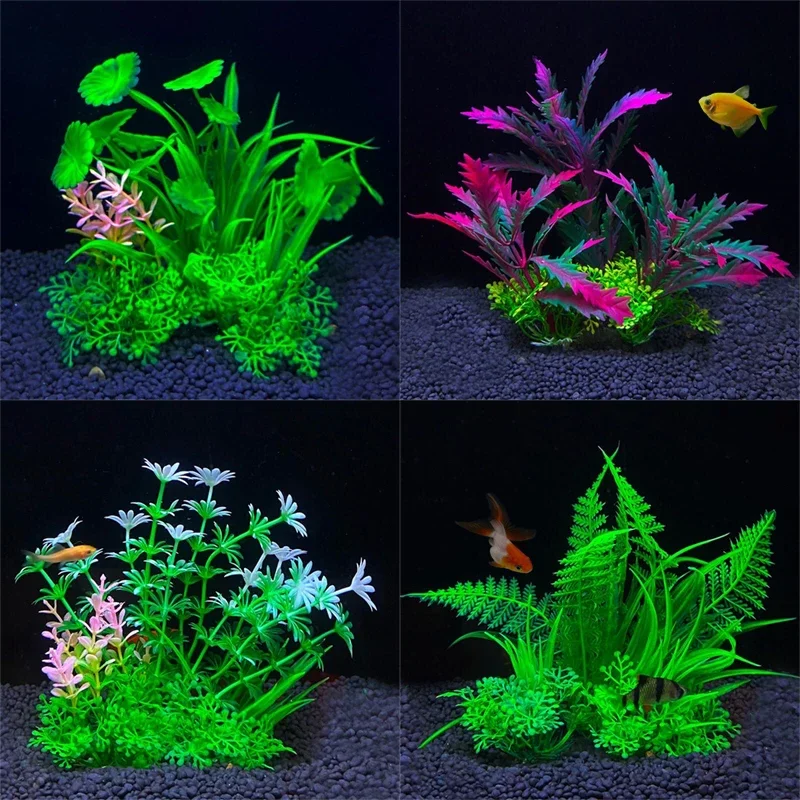 Aquarium Ornament Pflanze Aquarium Künstliche Dekor Pflanzen Simulation Wasser Gras Fisch Schüssel Kunststoff Unkraut Dekoration 5,5 Zoll