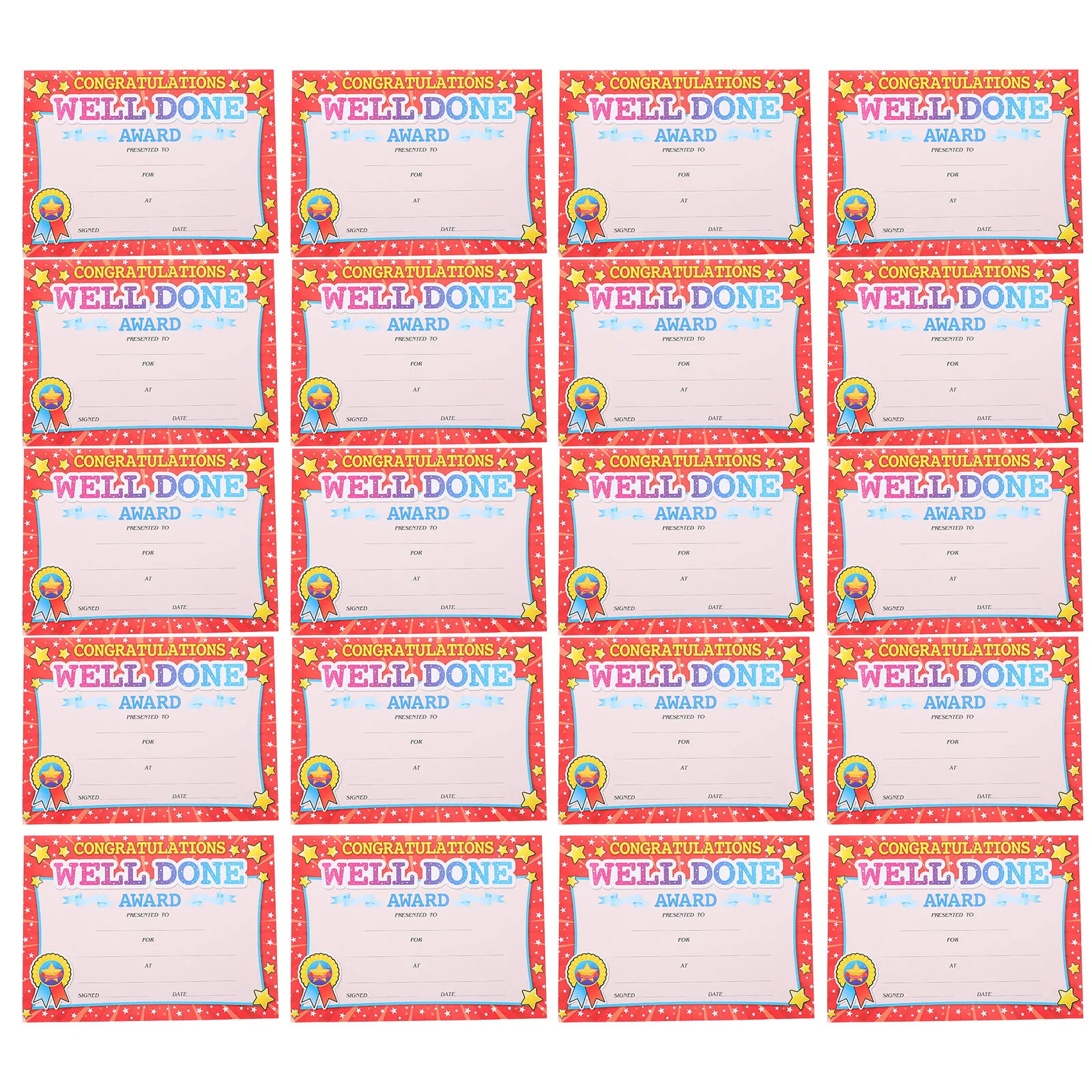 20 قطعة من شهادات رياض الأطفال، جائزة كرتونية جميلة، لوازم تعليمية ورقية، التعرف على الفصول الدراسية، إنجاز الطلاب #3