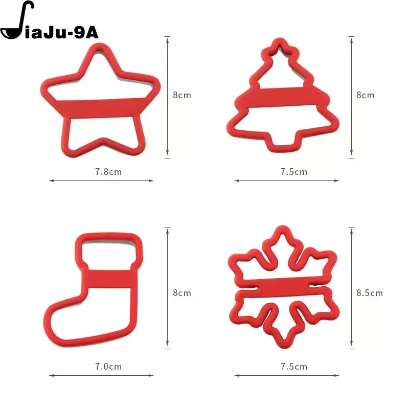 Christmas Cookie Mold Cookie Cutter Silicone Mold Gingerbread Man Christmas Tree Fruit Cutter Cake Baking Accessories