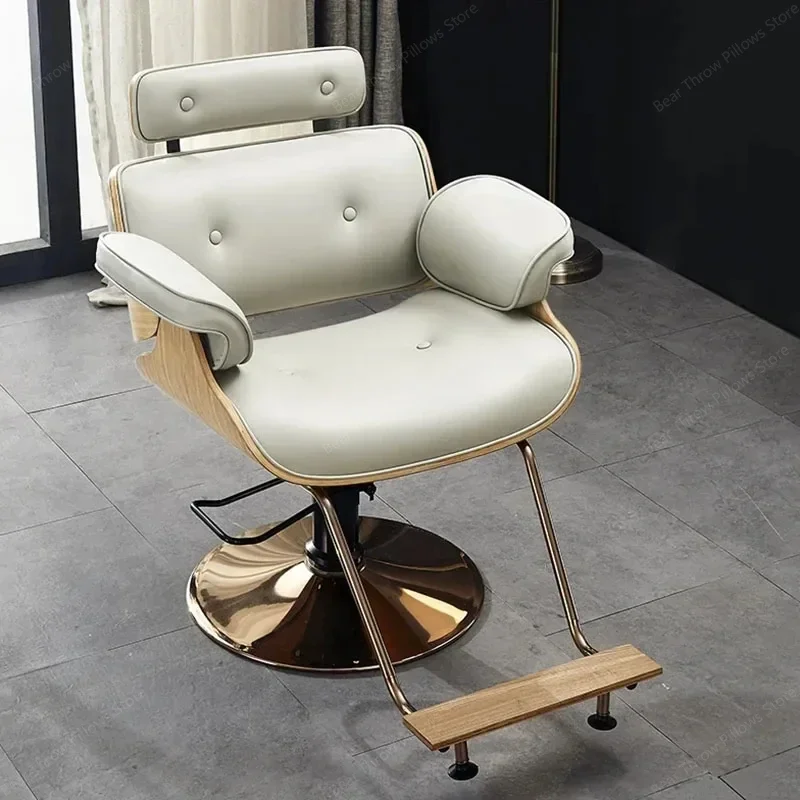 

Barbershop Luxury Salon Chair Modern Gold Leg Beauty Vintage Salon Chair Portable Swivel Silla De Barbero Commercial Furniture