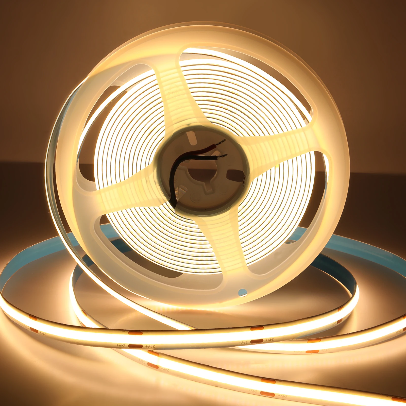 2M COB LED-Lichtband 24V 3000K Warmweiß Flexibles Band Nur LED-Streifen für Küche DIY Heimbeleuchtung