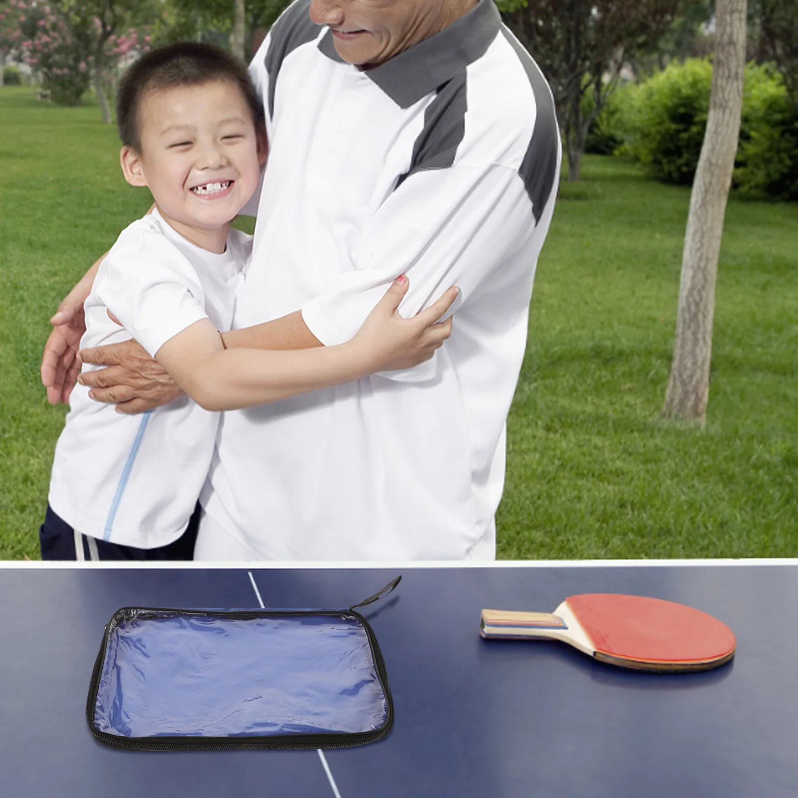 

Hard Plastic Table Tennis Bat Cover Large Capacity Storage Case for Double Paddles and Balls Protective Dustproof Portable