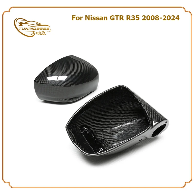 Add on/Replacement Style Carbon Fiber Side Mirror Cover For Nissan GT-R R35 08 09 10 11 12 13 14 15 16 17 18 19 20 21 22 23 24
