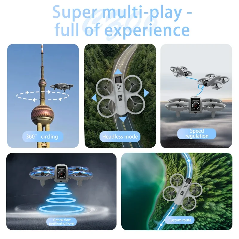 CZ06 Mini RC Quadcopter Drone - Câmera dupla HD 480P, prevenção de obstáculos, fluxo óptico, luzes legais - presente de brinquedo perfeito para crianças