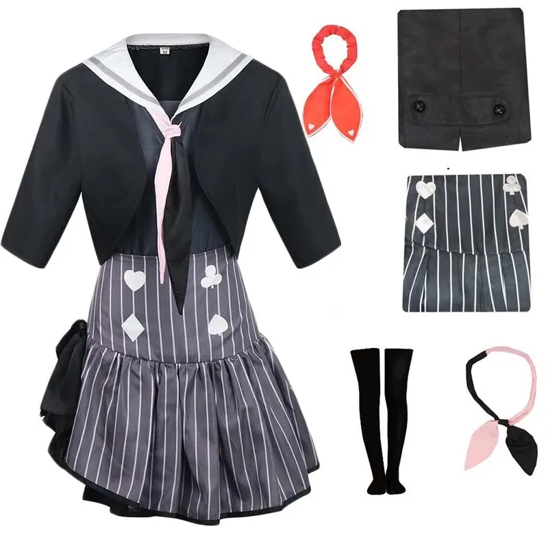 

Akiyama Mizuki Cosplay Costume Outfits Stage Performance Dress Halloween Uniform Full Set Suit with Headwear Socks Anime Cosplay