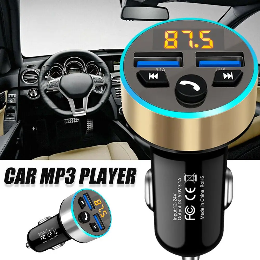 FM Transmitter Stereo Car MP3 Player 3.1A Fast Charging USB 5.0 Car Modulator FM Kit Bluetooth Charger Handsfree Dual M3X9