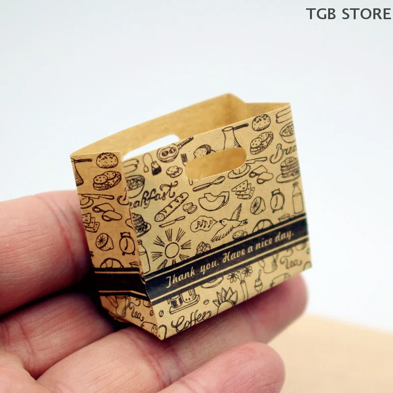 2 Stuks 1/12 Mini Lege Broodzak Koeienhuid Papieren Zak Model Poppenhuis Voedsel Verpakking Zakken Poppenhuis Accessoires