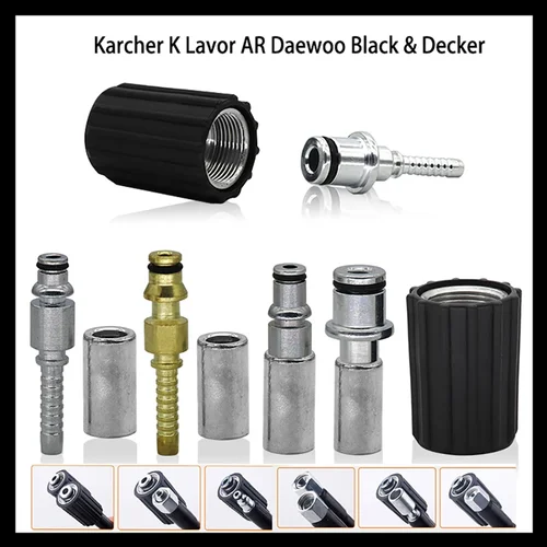 Conector de manguera de lavadora de alta presión, adaptador de conector de reparación de punta de tubo para Karcher K, accesorio de enchufe de manguera con funda