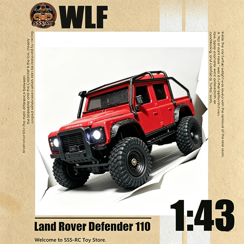 en-stock-wnf-land-rover-defender-110-pick-up-1-43-scale-rc-crawler-climbing-car-off-road-adult-hobby-collectors-custom-toy-gifts