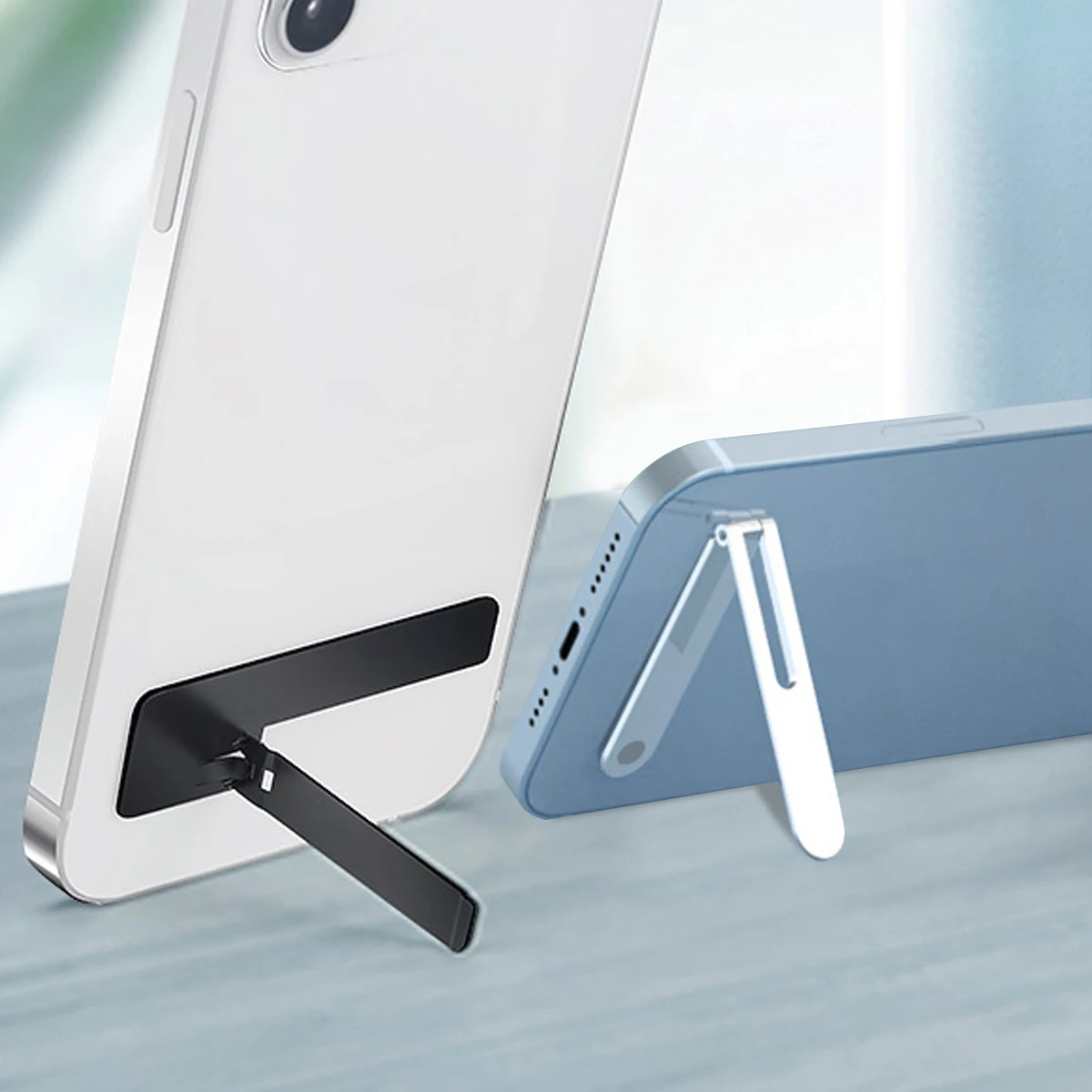 Universal Mini Phone holder Stand Back Sticker Metal Self-Adhesive Folding Invisible Desktop Stand for iPhone Xiaomi Huawei